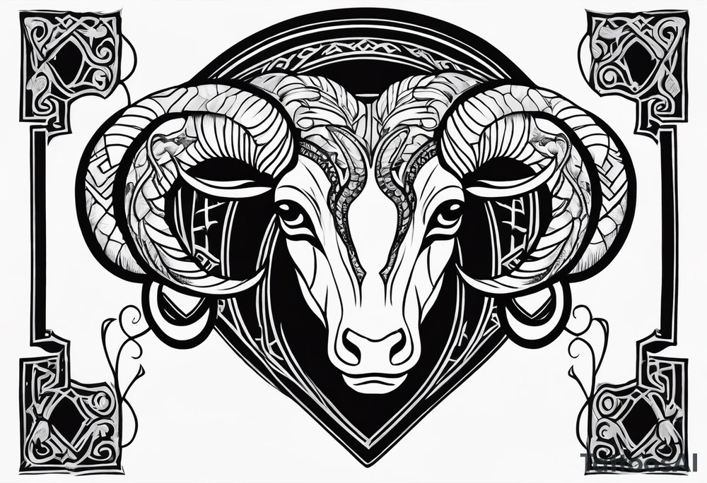 aries with snake tattoo idea