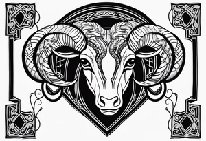 aries with snake tattoo idea