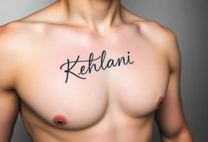 kehlani in cursive tattoo idea