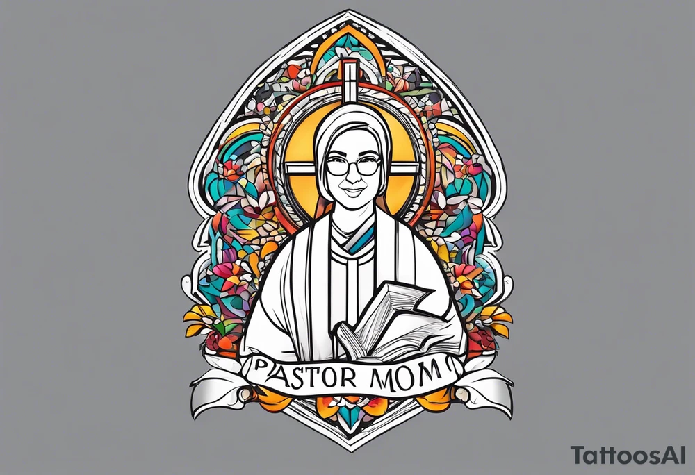 the words “Pastor Mom” in an image that reflects redemption and new life. tattoo idea