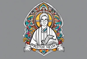 the words “Pastor Mom” in an image that reflects redemption and new life. tattoo idea