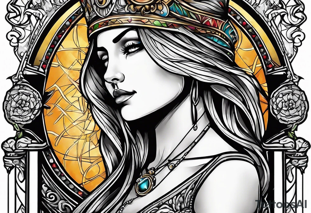 A tarot card design tattoo idea