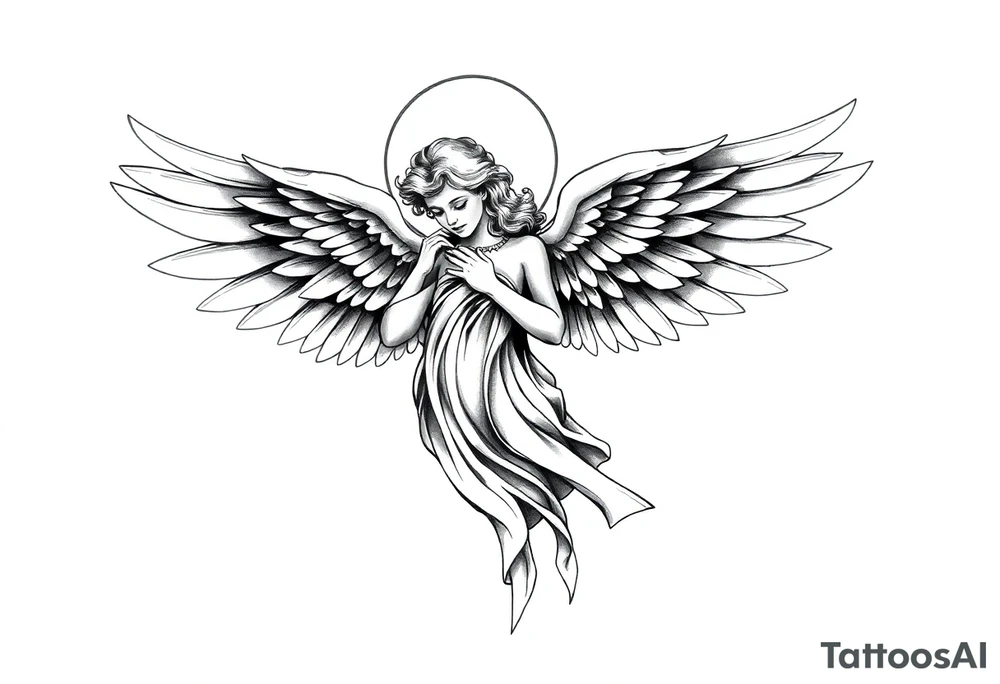 Angel in heaven memorial tattoo tattoo idea