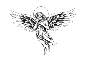 Angel in heaven memorial tattoo tattoo idea