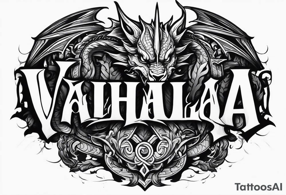 Valhalla chains dark cloud
 sword dragon tattoo idea
