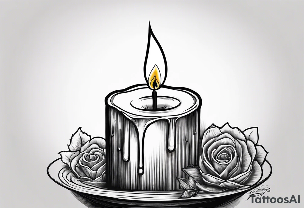 Candle alone in the darkness, a glimmer of hope. tattoo idea