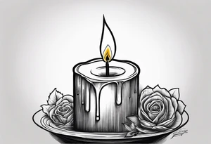 Candle alone in the darkness, a glimmer of hope. tattoo idea