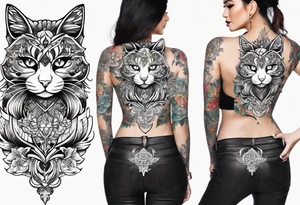 Busty Neko sternum tattoo designs tattoo idea