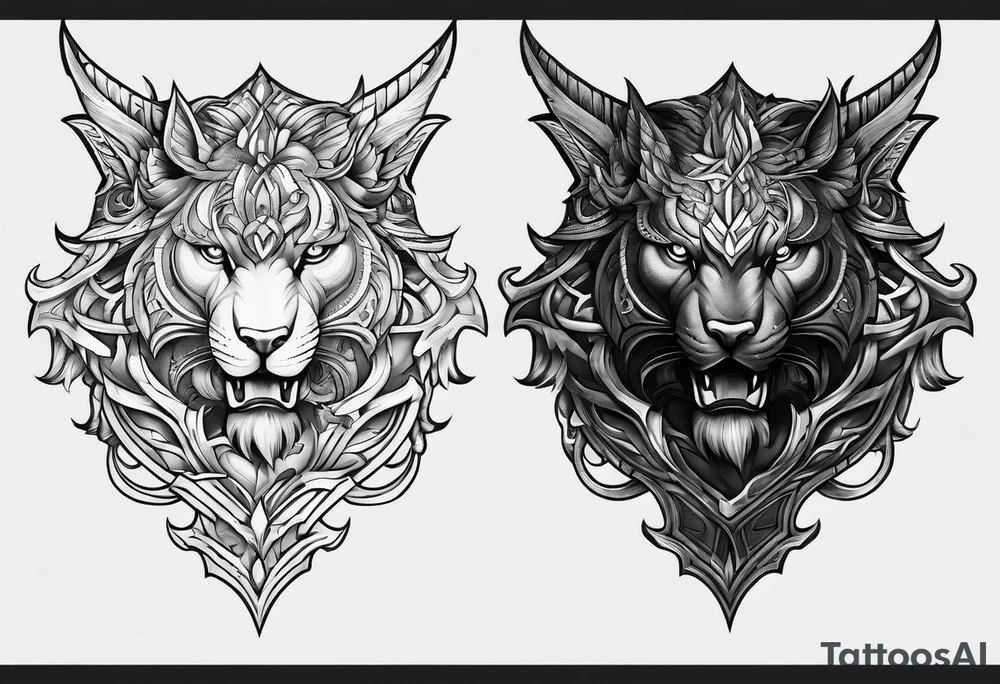 Armor for upper arm and chest tattoo idea