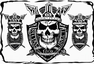 Valhalla sword shield barb wire tattoo idea