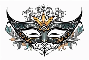 Male masquerade mask with smoke tattoo idea