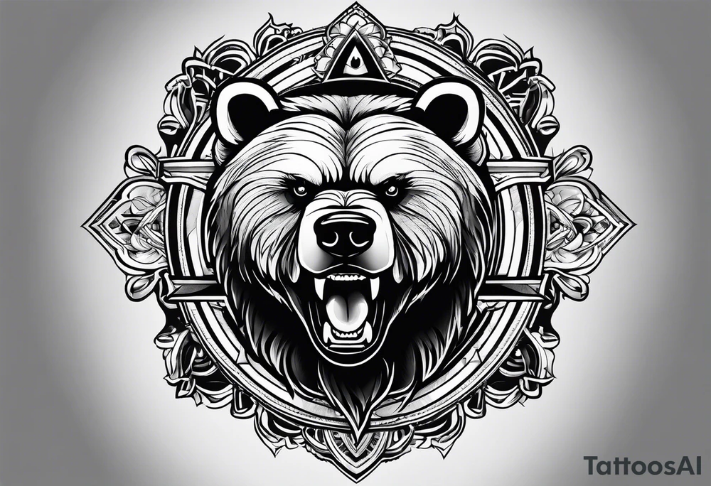 Angry Black Bear, traditional tattoo idea