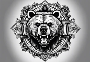 Angry Black Bear, traditional tattoo idea