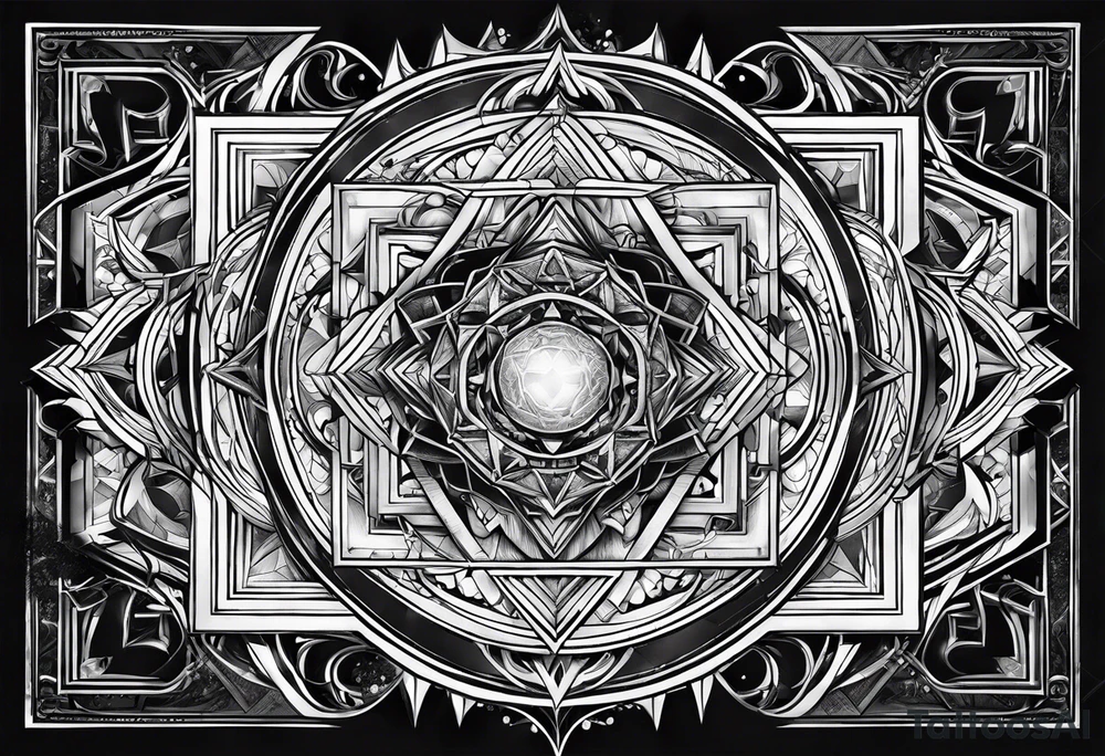 Tesseract and stars tattoo idea