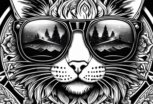 cat sunglasses tattoo idea