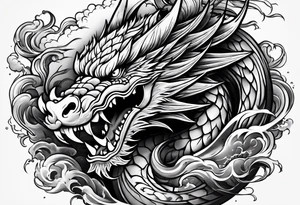 DRAGO GIAPPONESE DA FARE SU UN BRACCIO tattoo idea