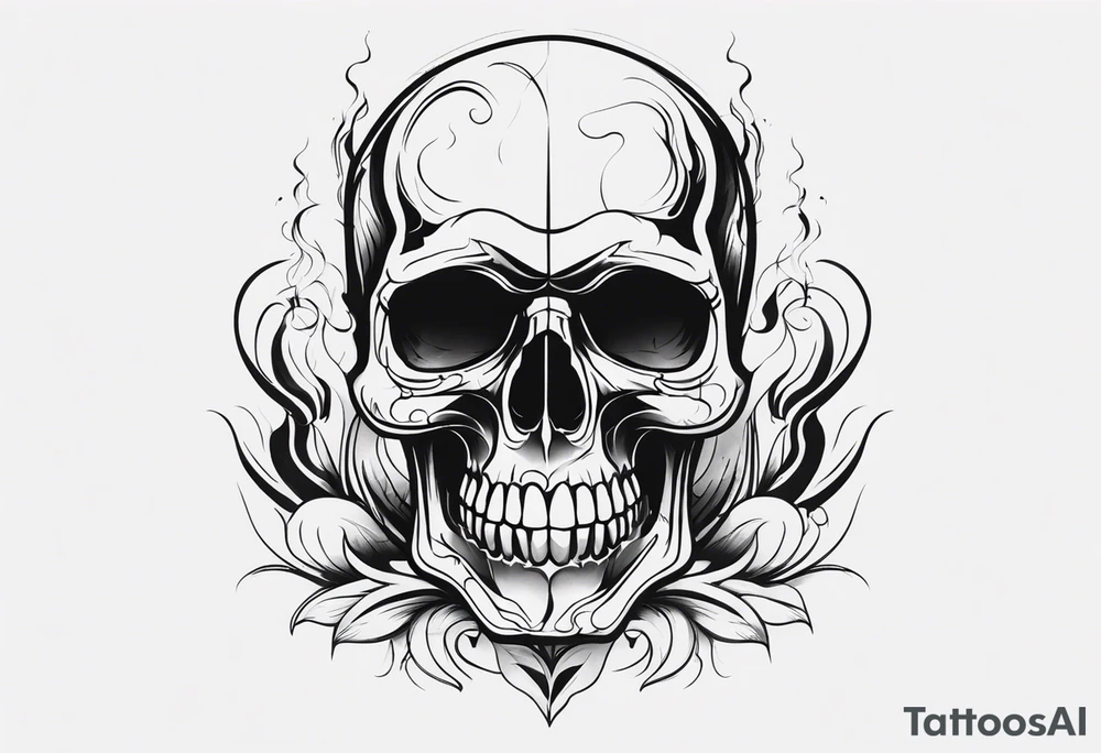 skull with smoke tattoo idea