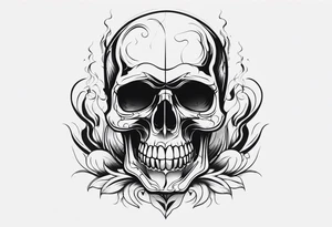 skull with smoke tattoo idea