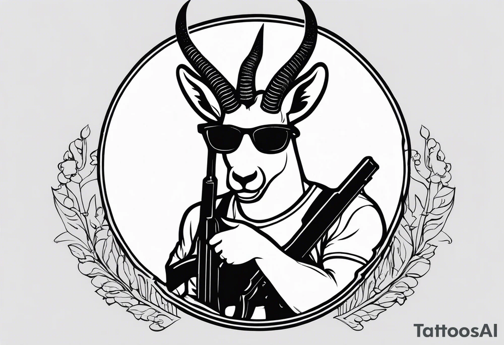 capricorn with sunglasses and shotgun tattoo idea