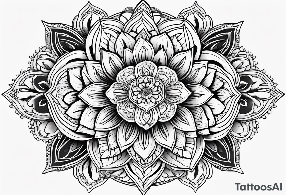 mandala with flowers tattoo idea