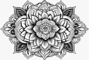 mandala with flowers tattoo idea