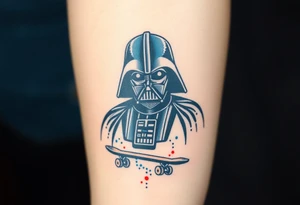 Darth Vader, skateboard blue & red tattoo idea