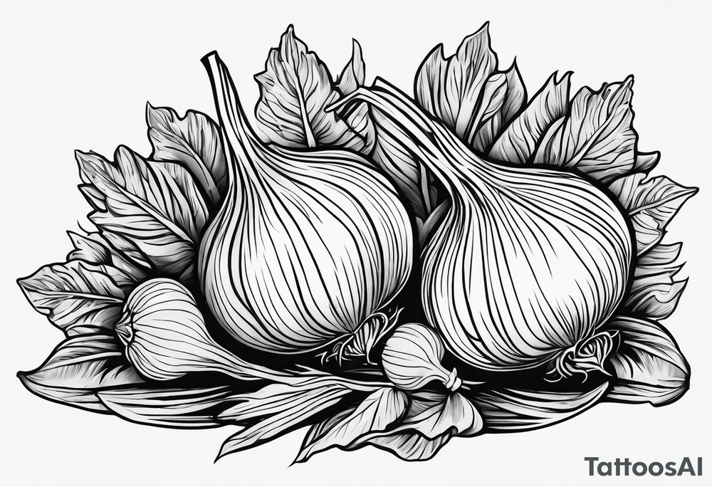 Onion, carrots, celery tattoo idea