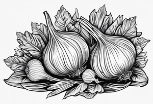 Onion, carrots, celery tattoo idea