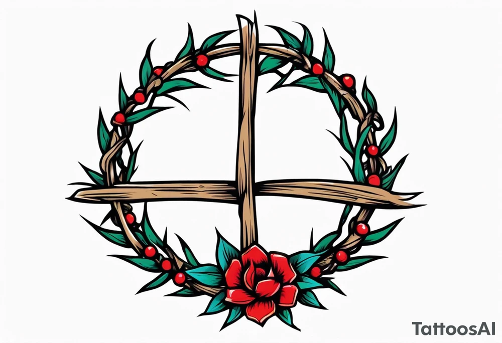 crown of thorns
old school vintage simple traditional design 



bold color simple tattoo idea