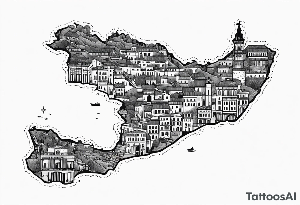 map of balearic   islands tattoo idea