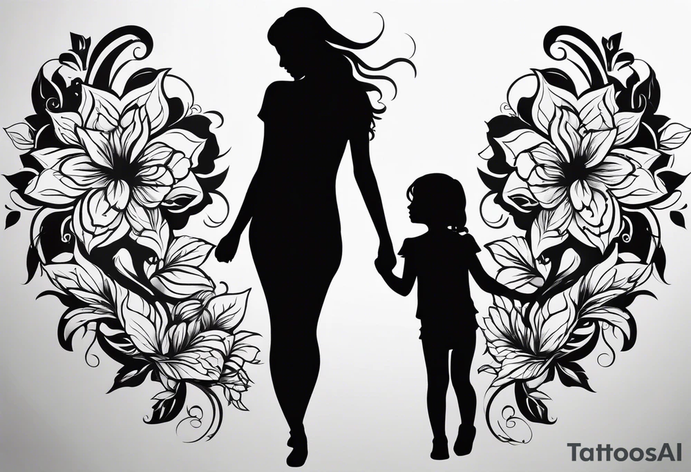 silhouette of mother with three daughters tattoo idea silhouette of mother with three daughters tattoo idea