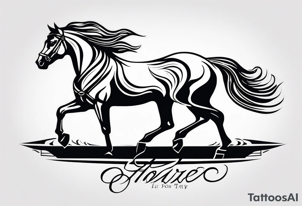Horse drawn using simple lines tattoo idea