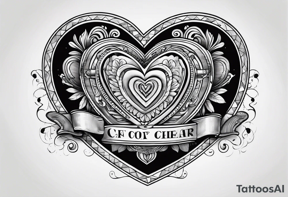 A simple vintage cigar box with a heart on it tattoo idea