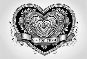 A simple vintage cigar box with a heart on it tattoo idea