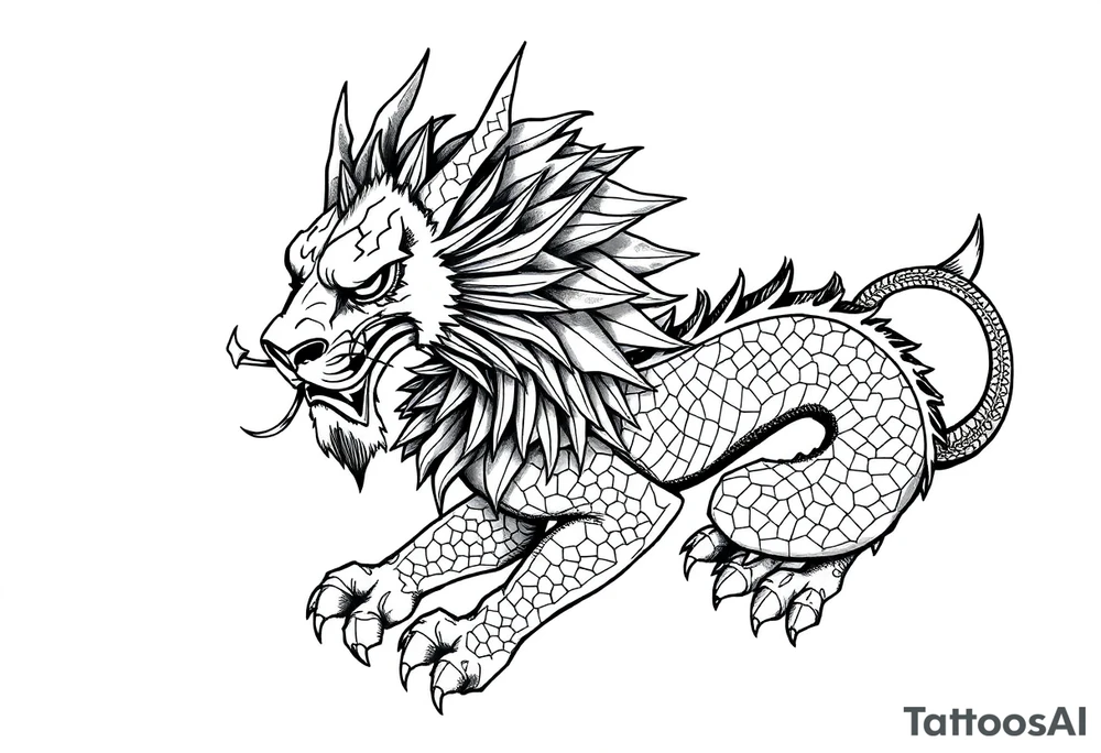 Lion dragon tattoo idea