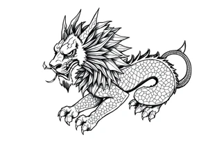 Lion dragon tattoo idea