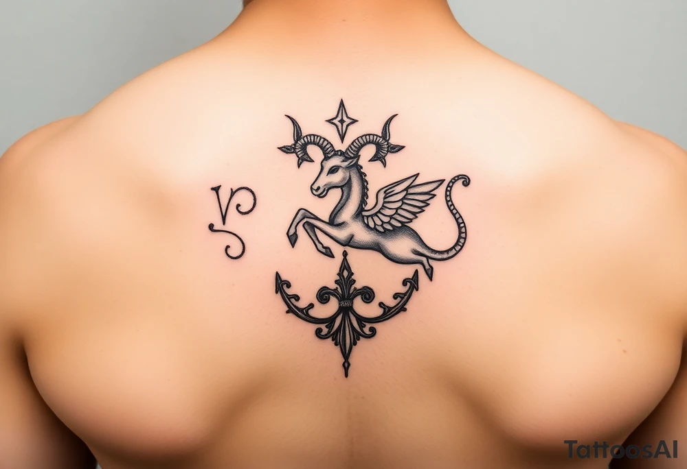 capricorn symbol, virgo symbol, love tattoo idea