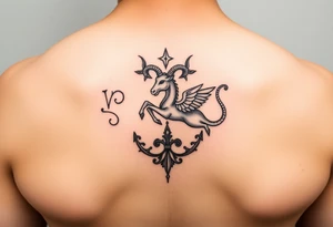 capricorn symbol, virgo symbol, love tattoo idea