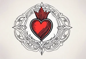 sacred heart vintage traditional tattoo simple sketch old school tattoo idea