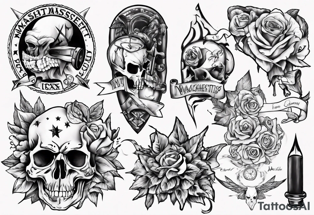 Massachusetts pride colors tattoo idea