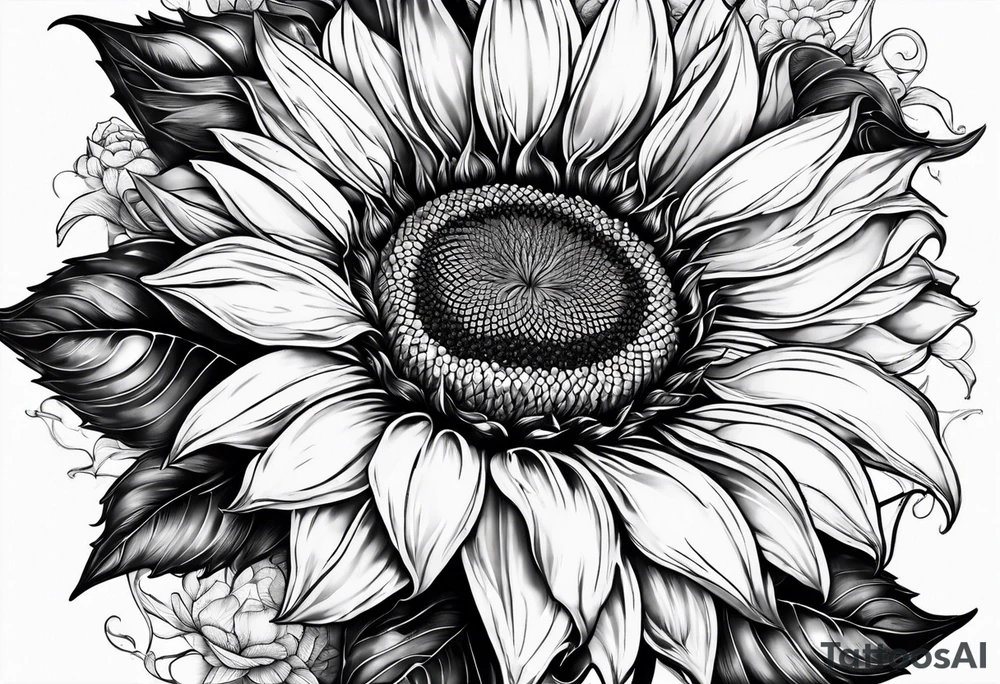 a sunflower tattoo idea