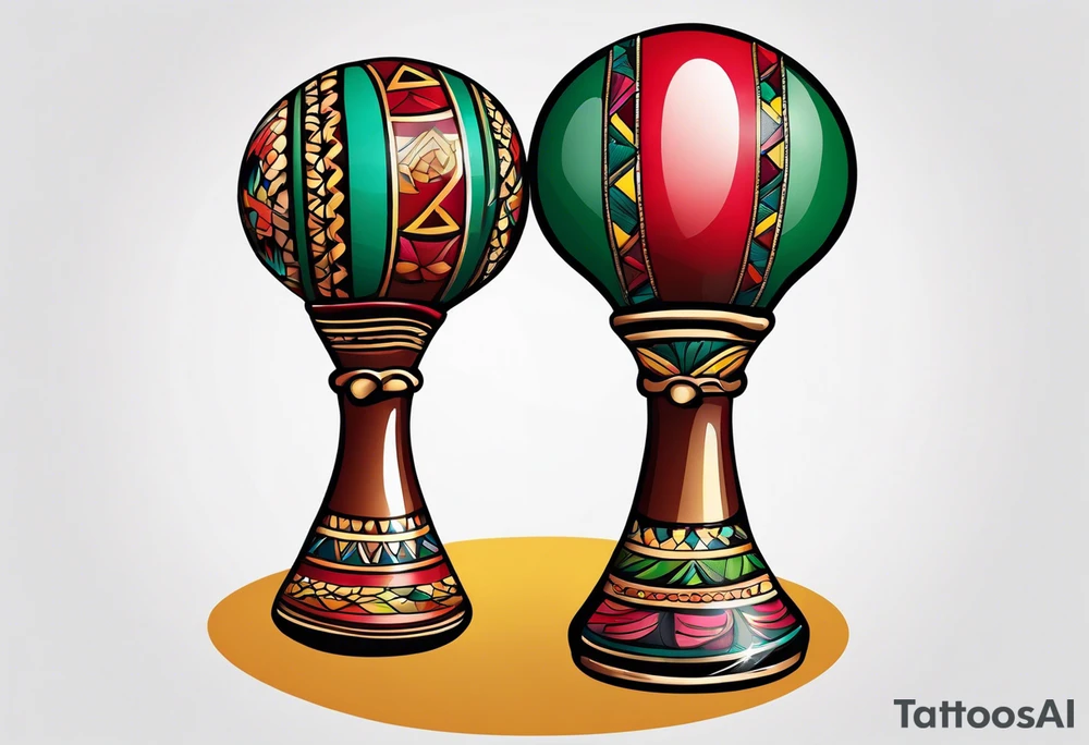 Two Cuban shaking maracas. tattoo idea