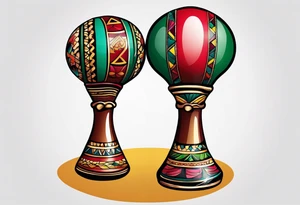 Two Cuban shaking maracas. tattoo idea