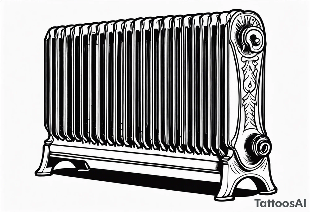 heating cast iron radiator tattoo idea