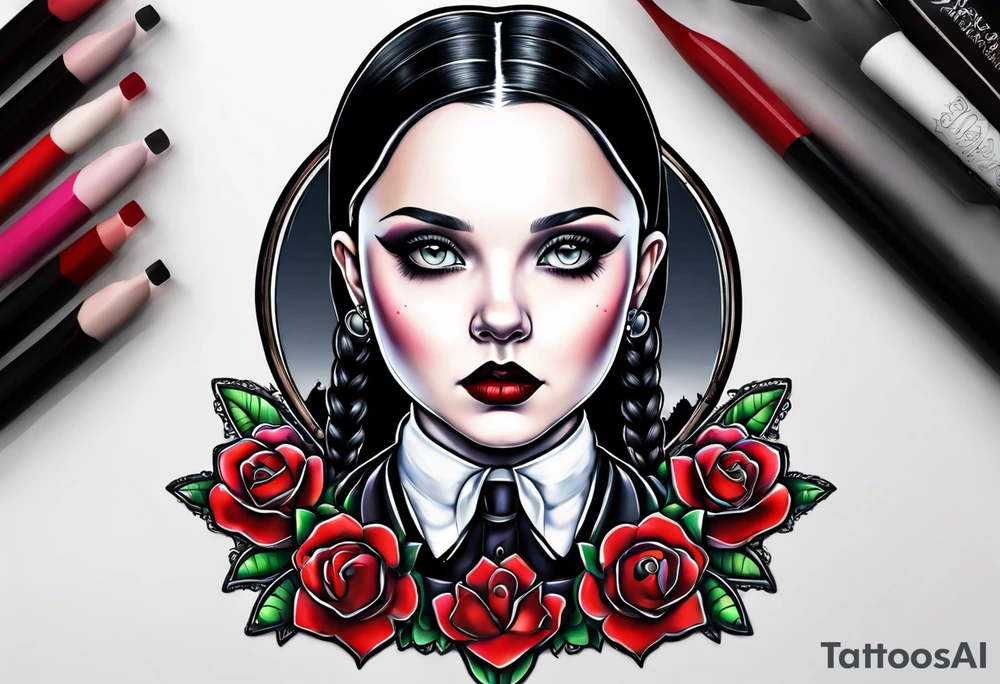 New school Wednesday Adams tattoo idea