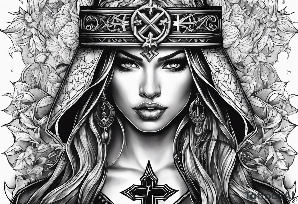 storm with a cross in it tattoo idea