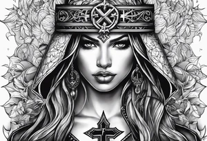 storm with a cross in it tattoo idea