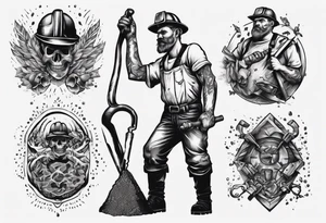 miner working to extract gold tattoo idea