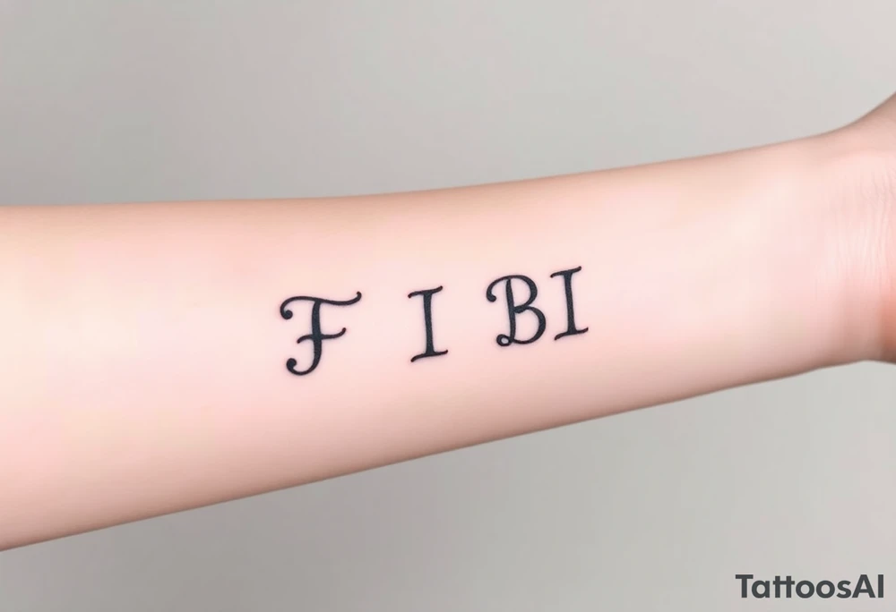 The letters “F I B I” tattoo idea