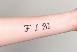 The letters “F I B I” tattoo idea
